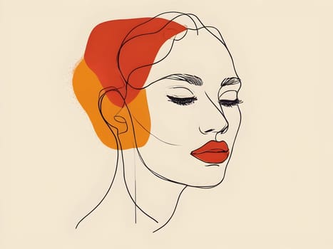 Abstract art of woman lines shape