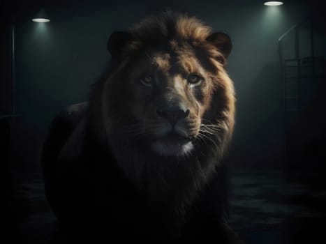 Abstract portrait of beautiful lion