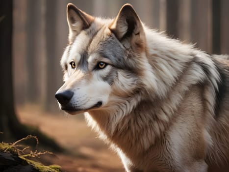 Abstract portrait of beautiful wolf