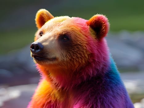 Abstract portrait of beautiful bear