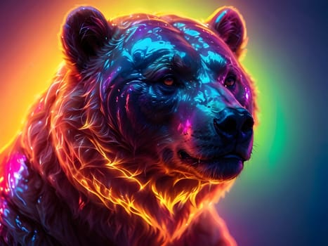 Abstract portrait of beautiful bear
