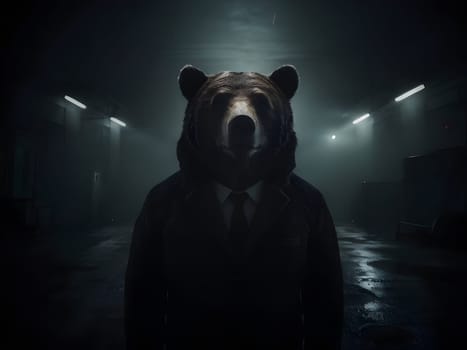 Abstract portrait of beautiful bear