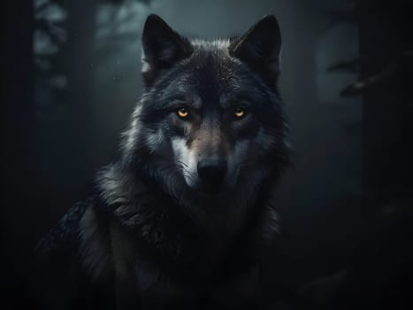 Abstract portrait of beautiful wolf
