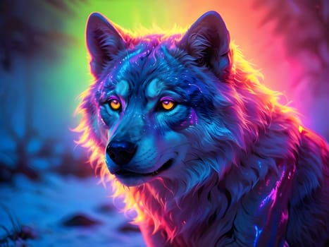 Abstract portrait of beautiful wolf