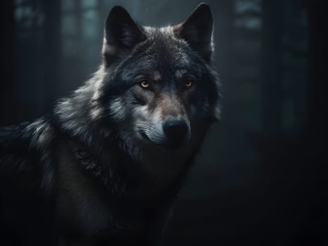 Abstract portrait of beautiful wolf