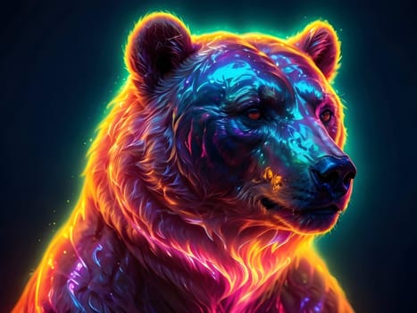 Abstract portrait of beautiful bear