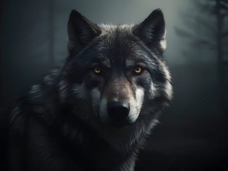 Abstract portrait of beautiful wolf