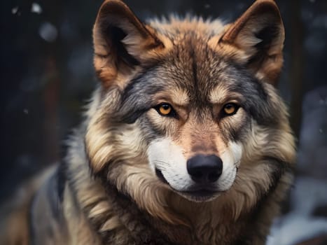 Abstract portrait of beautiful wolf