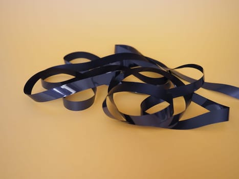 tangled magnetic tape from a vhs video tape