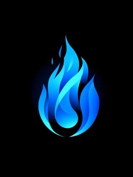 Blue Fire Flame Hot Heat Burn Burning Icon Logo Symbol