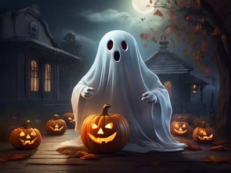 Funny and cute Halloween ghost