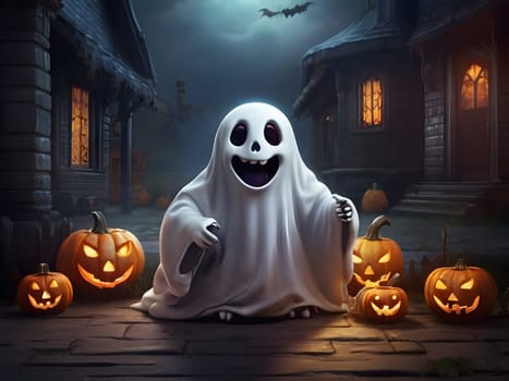 Funny and cute Halloween ghost