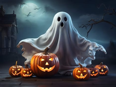 Funny and cute Halloween ghost