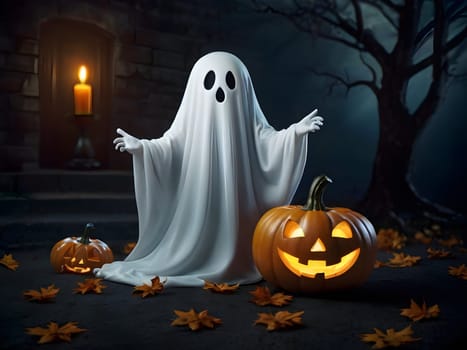 Funny and cute Halloween ghost