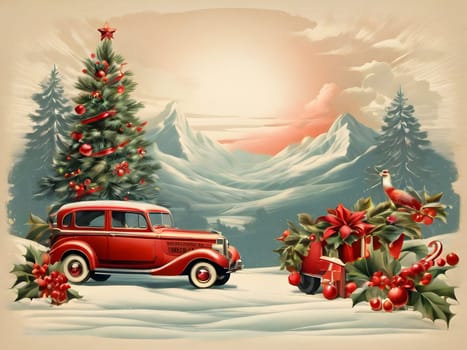 Vintage retro design for Christmas