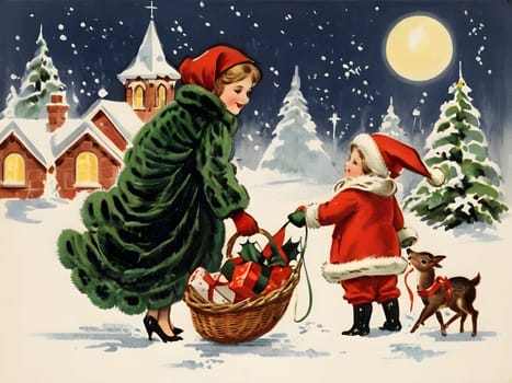 Vintage retro design for Christmas
