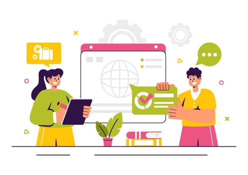 Vector illustration of an NGO or Non-Governmental Organization to Address Specific Social and Political Needs in a Flat Style Cartoon Background