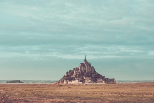 Mont Saint Michel monastery abbey on the island in Normandy, Northern France