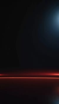 The composition features an elegant black background adorned with red smooth, surreal bokeh effects and a faint light, evoking a tranquil ambiance suitable for creative inspiration. Generative AI.