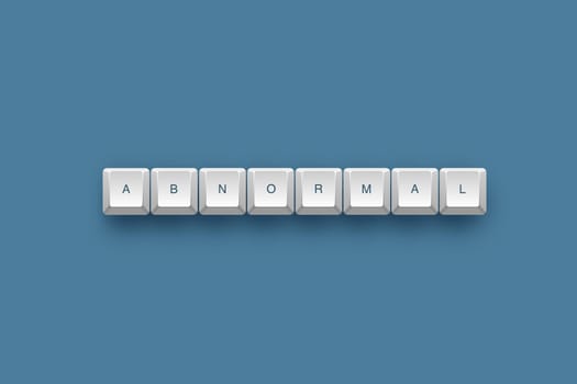 Abmormal text on a 3d keyboard button with shadow, 3d illustration