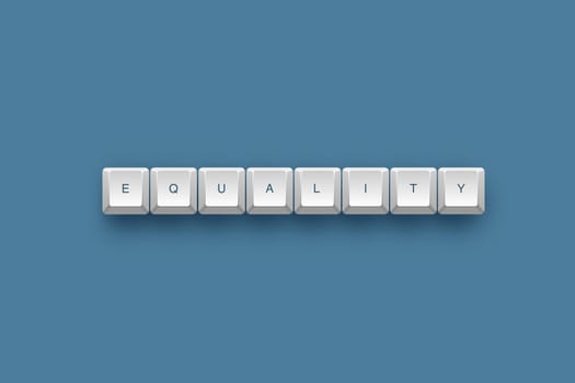 Equality text on a 3d keyboard button with shadow, 3d illustration