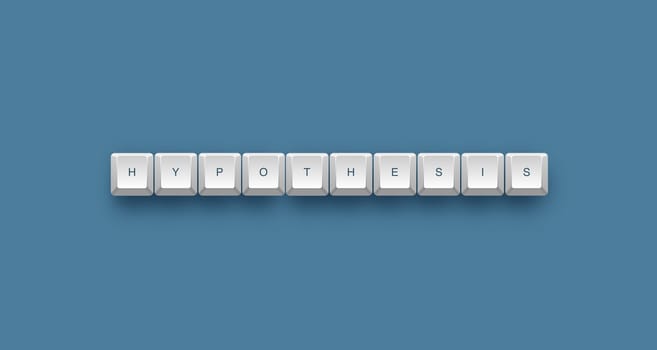 hypothesis text on a 3d keyboard button with shadow, 3d illustration