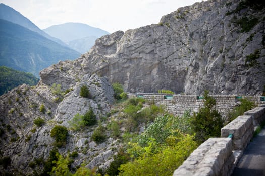Road Turn in Mountains. Gorges du Verdon. Small GRIP shot