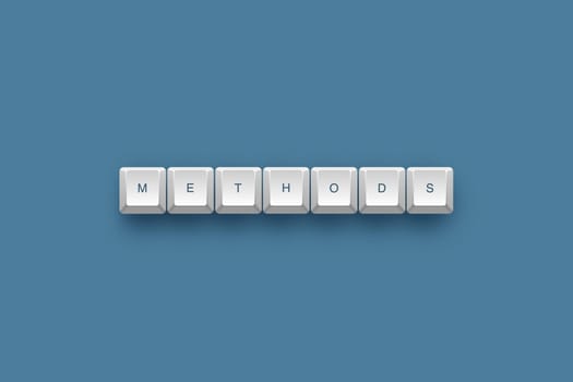 Methods text on a 3d keyboard button with shadow, 3d illustration