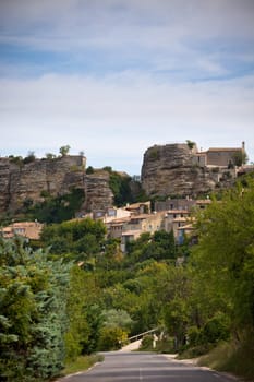 Saignon village view in Provence, France. Summer landscape