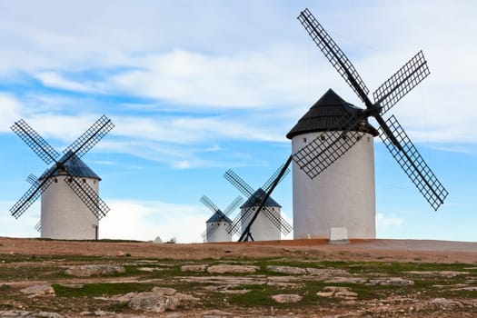Old Spanish windmills, Campo de Criptana, Castilla la Mancha province, Spain