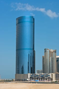 Abu Dhabi new district with skyscrapers construction. United Arab Emirates