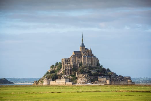 Mont Saint Michel monastery abbey on the island in Normandy, Northern France