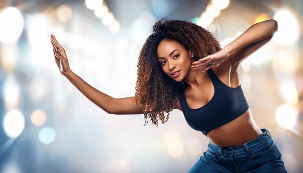 gorgeous young hip hop dancer woman, AI generated image
