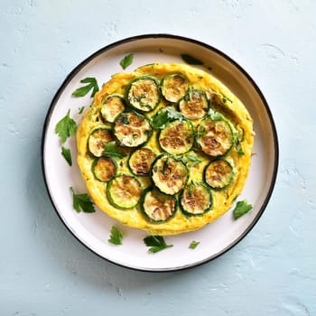 zucchini omelette vegetarian food, AI generated image