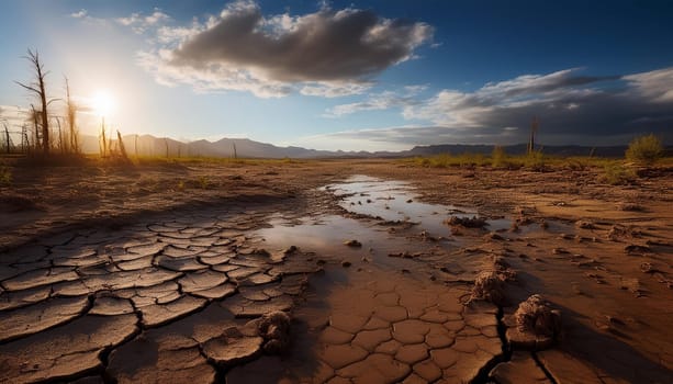 waste land useful as a background, AI generated image