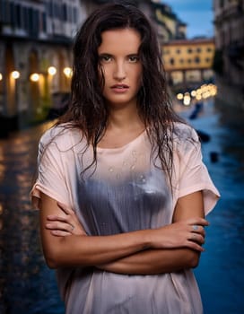pretty young woman , AI generated image
