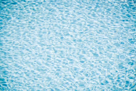 Clear transparent pool water background. Filtered blur shot
