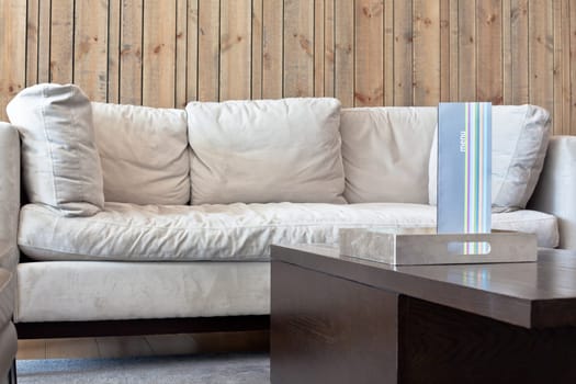 Luxury hotel lobby Interior at scandinavian style. Horizontal shot