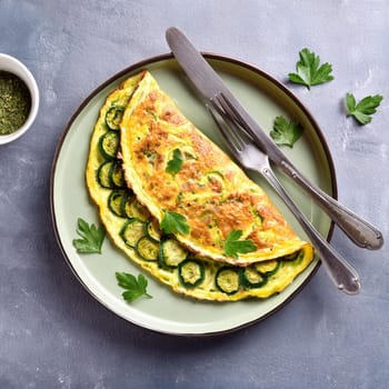 zucchini omelette vegetarian food, AI generated image