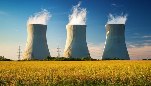 nuclear powerstation power plant, AI generated image