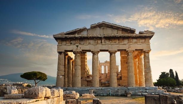 ruins of ancient greek city, AI generated image