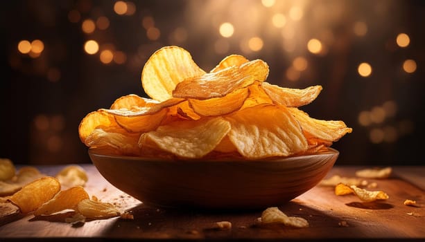 potato chips vegetarian food, AI generated image
