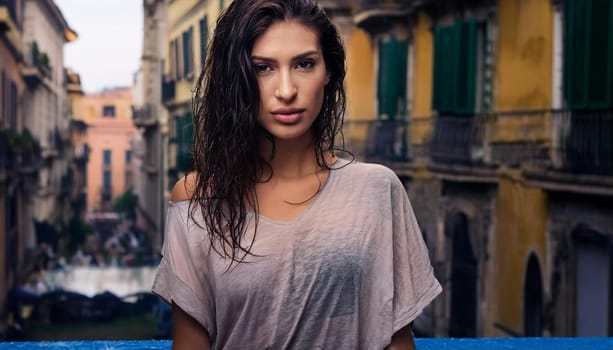 pretty young woman , AI generated image