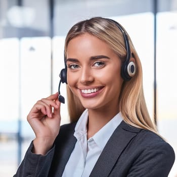 gorgeous young call centre woman, AI generated image