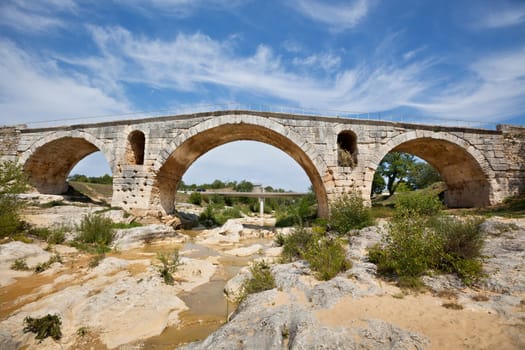 Old roman bridge Julien pont in Provence, France