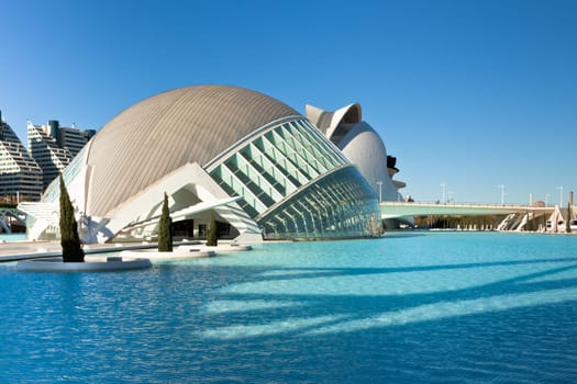 Valencia architectural complex City of Arts and Sciences (Ciudad de las Artes y las Ciencias) designed by Santiago Calatrava