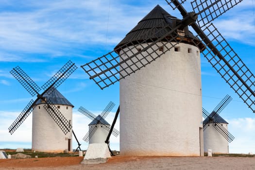 Old Spanish windmills, Campo de Criptana, Castilla la Mancha province, Spain