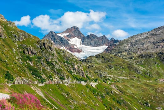 View to Steingletcher nearby Sustenpass in Swiss Alps