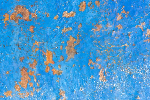 Bright Blue painted surface background. Horizontal shot