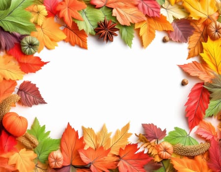 Colorful frame for autumn greetings or advertising.